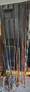 lot 221 image: Vintage Fish Pole Bundle Lot