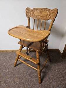 lot 85 image: Pressed Back Spindle Highchair