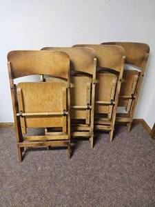 lot 87 image: Pressed Wood Antique Folding Chairs
