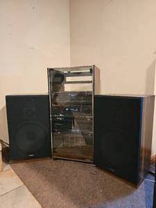 lot 88 image: Harman Kardon Sterio Cabinet & Fisher Speakers