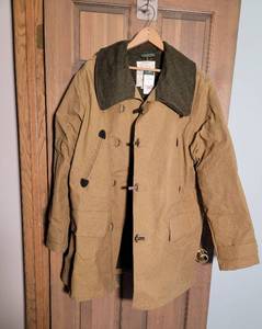lot 301 image: NWT Mens Oil Finish Fabric Clip Coat  XXL