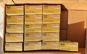 lot 232 image: Federal Premium 9mm Luger Ammunition  16 Boxes