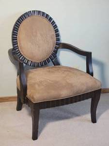 lot 126 image: Luxurious Bergere Style Carved Accent Chair