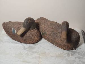 lot 47 image: Vintage Cork Duck Decoy Pair