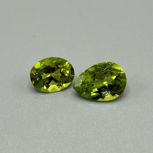 4.50 Carat Peridot Oval & Pear Faceted Cut - Set of 2 Loose Stones