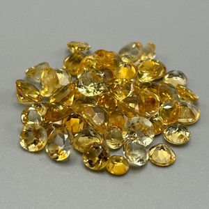 28 Carat Citrine Round Faceted Cut - Lot of Loose Stones