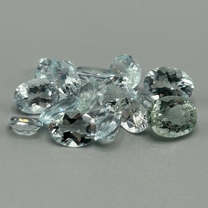 16.70 Carat Light Blue Topaz Oval Faceted Cut - Assorted Lot of Loose Stones