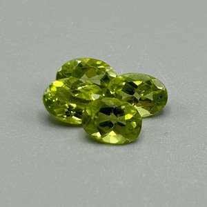 3.30 Carat Peridot Oval Faceted Cut - Set of 4 Loose Stones