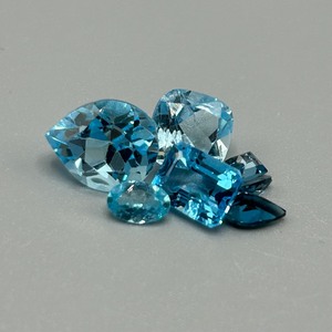 10.60 Carat Blue Topaz Mixed Cut - Assorted Lot of Loose Stones