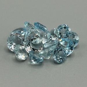 18.20 Carat Blue Topaz Round Faceted Cut - Assorted Lot of Loose Stones