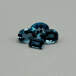 5.28 Carat London Blue Topaz Mixed Cut - Set of 4 Loose Stones