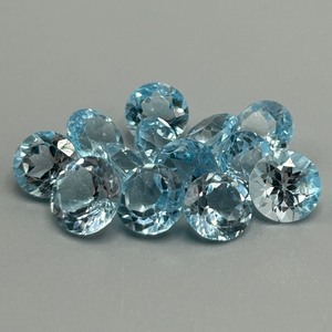 20 Carat Blue Topaz Round Faceted Cut - Assorted Lot of Loose Stones