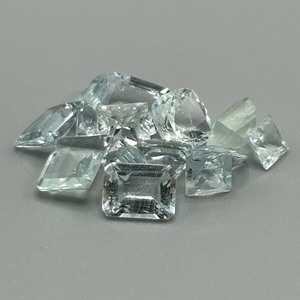 13 Carat Light Greenish Blue Quartz Emerald Cut - Assorted Lot of Loose Stones