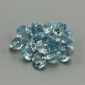 16.40 Carat Blue Topaz Round Faceted Cut - Assorted Lot of Loose Stones