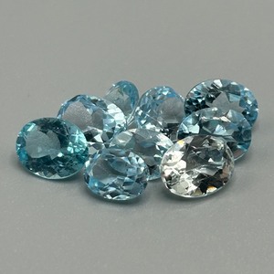 6.60 Carat Blue Topaz Oval Faceted Cut - Assorted Lot of Loose Stones