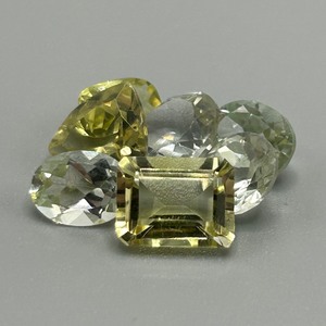 10.28 Carat Light Lemon Yellow to Green Quartz Mixed Cut - Assorted Lot of Loose Stones