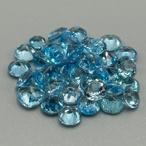 11.26 Carat Blue Topaz Round Faceted Cut - Assorted Lot of Loose Stones