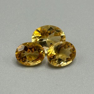 8.89 Carat Citrine Oval Faceted Cut - Set of 3 Loose Stones