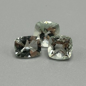 9.50 Carat Light Green Quartz Mixed Modified Cushion Cut - Set of 3 Loose Stones