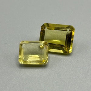 8.90 Carat Yellow Quartz Emerald Cut - Set of 2 Loose Stones