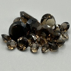 28.90 Carat Smoky Quartz Round Faceted Cut - Assorted Lot of Loose Stones