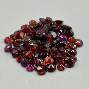 42 Carat Garnet Round Faceted Cut - Assorted Lot of Loose Stones