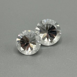 7.90 Carat Colorless Quartz Fancy Round Faceted Cut - Set of 2 Loose Stones