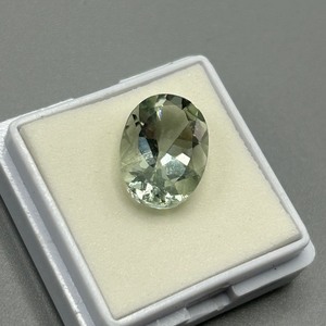 5.50 Carat Light Green Prasiolite Quartz Oval Faceted Cut