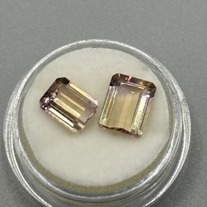 3.60 Carat Light Ametrine Quartz Emerald Cut - Set of 2 Loose Stones