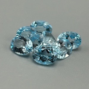 17 Carat Blue Topaz Oval Faceted Cut - Assorted Lot of Loose Stones