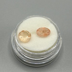 2.13 Carat Sunstone Oval & Round Faceted Cut - Set of 2 Loose Stones