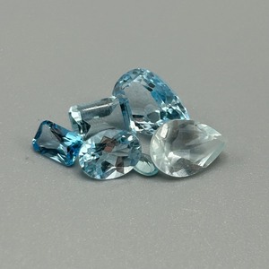 9.70 Carat Blue Topaz Mixed Cut - Assorted Lot of Loose Stones