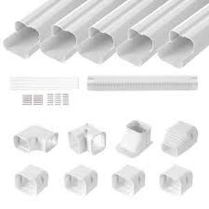 lot 7 image: Lot of VEVOR Mini Split Line Set Cover 3 in. W 10 ft. L PVC Decorative Pipeline Cover for Air Conditioner with 5 Straight Ducts Customer Returns See Pictures