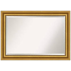 lot 14 image: Medium Rectangle Antique Gold Metallic Beveled Glass Modern Mirror (29.75 in. H x 41.75 in. W) by Amanti Art   Customer Returns See Pictures