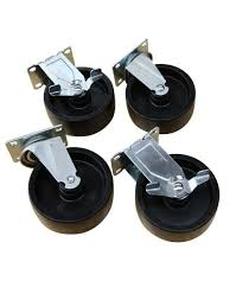 lot 19 image: Husky 4 in. Caster Kit for Heavy Duty Welded Steel Garage Base Cabinets Customer Returns See Pictures