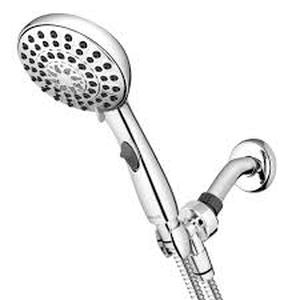 lot 46 image: Waterpik 6-Spray 4.8 in. Single Wall Mount Handheld Adjustable Shower Head in Chrome Customer Returns See Pictures