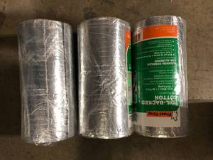 lot 49 image: Lot of Frost King 12 in. x 15 ft. No Itch Duct Wrap Insulation R4 Customer Returns See Pictures