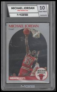 lot 17 image: MGS 10 Gem Mint 1990 Hoops Michael Jordan #65