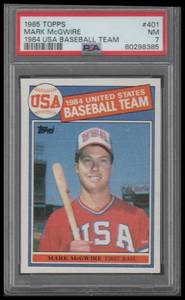 lot 21 image: PSA 7 1985 Topps Mark McGwire Rookie #401