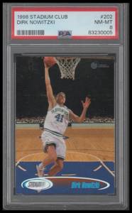 lot 23 image: PSA 8 1998 Stadium Club Dirk Nowitzki Rookie #202
