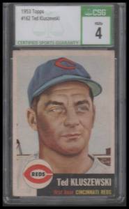 lot 3 image: CSG 4 1953 Topps Ted Kluszewski #162