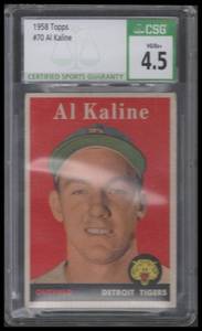 lot 8 image: CSG 4.5 1958 Topps Al Kaline #70