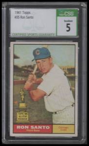 lot 12 image: CSG 5 1961 Topps All-Star Rookie Ron Santo #35