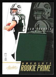 lot 65 image: 2018 Absolute Rookie Prime Jersey Sam Darnold Serial #249