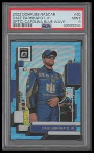 lot 29 image: PSA 9 2022 Donruss Optic Carolina Blue Wave Dale Earnhardt Jr. #40
