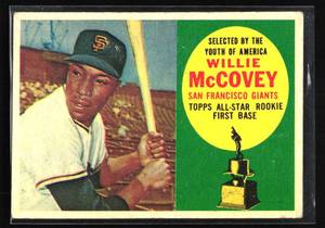 lot 103 image: 1960 Topps Willie McCovey Rookie Card #316