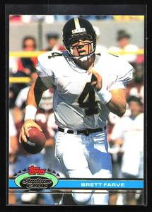 lot 112 image: 1991 Stadium Club Brett Farve Rookie #94