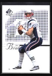 lot 117 image: 2002 SP Authentic Tom Brady #1 1st SP Authentic Card