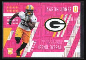 lot 119 image: 2017 Unparalleled Pink Aaron Jones Rookie #263 Serial #50299