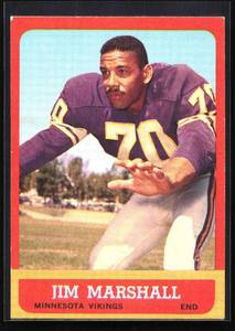 lot 134 image: 1963 Topps Jim Marshall Rookie Card #107 Purple People Eaters